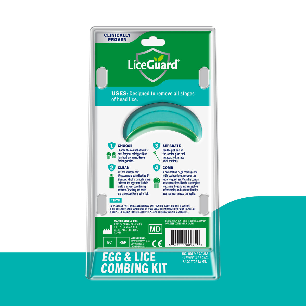 LiceGuard egg and lice combing kit packaging on a white background (Item 3 of 5)