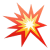 Illustration of a red explosion with a starburst effect
